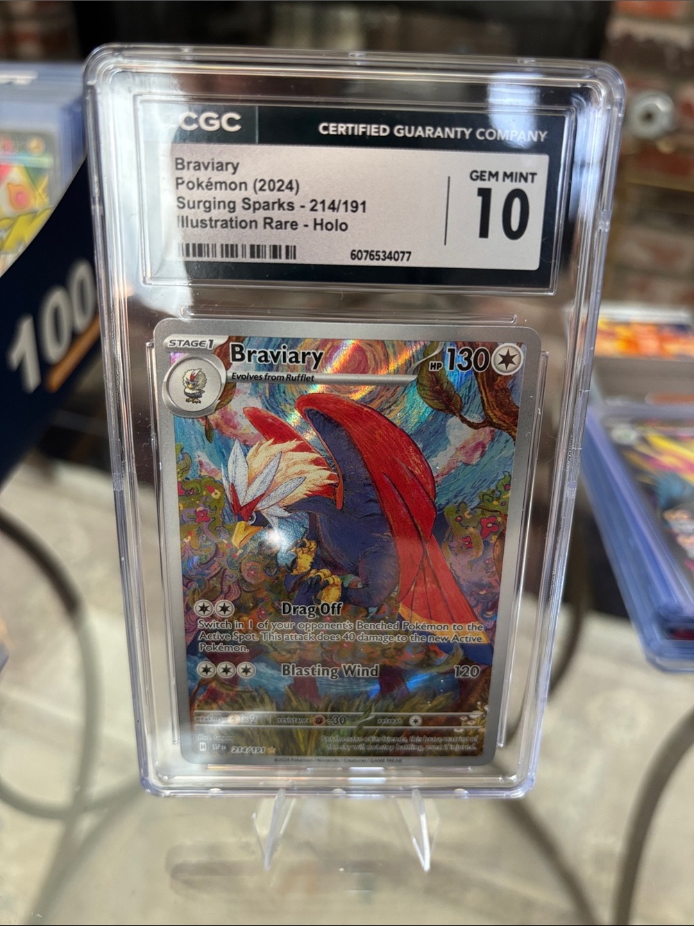 CGC 10 Braviary Full Art Illustration Rare Pokemon Surging Sparks 214/191